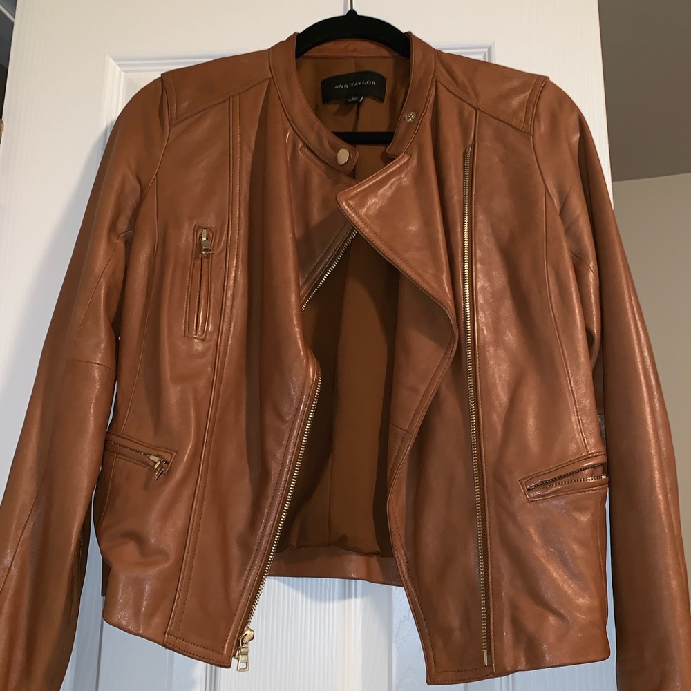Brown faux leather jacket